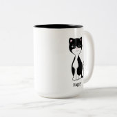 Niedlich Happy Tuxedo Cat Zweifarbige Tasse (VorderseiteRechts)