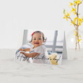 Niedlich Happy Valentine's Day Foto Personalisiert Karte (Gelbe Blume)