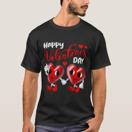 Niedlich Happy Valentine's Day Heart Liebe Couple T-Shirt
