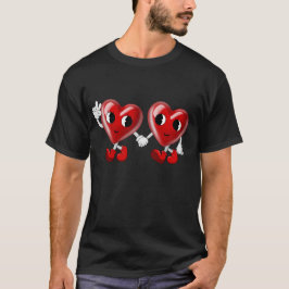 Niedlich Happy Valentine's Day Heart Liebe Couple T-Shirt