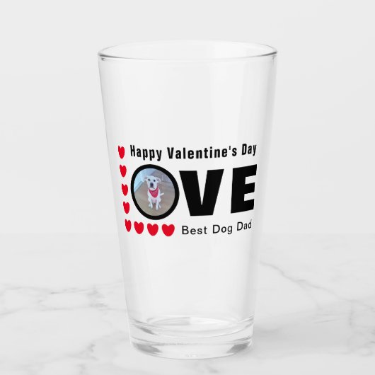 Niedlich Happy Valentines Day Hunde Vater Liebe He Glas (Vorderseite)
