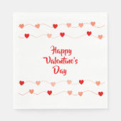 Niedlich Happy Valentines Day Red Pink String Herz Serviette (Vorderseite)