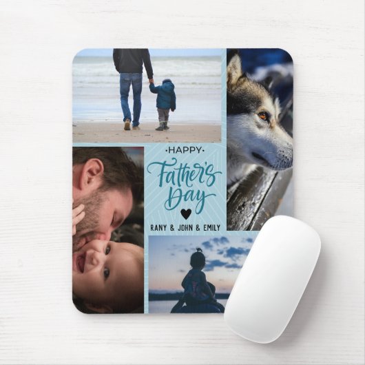 Niedlich Happy Vatertag Foto Collage Individuelle Mousepad (Mit Mouse)