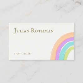 Niedlich Happy Watercolor Rainbow Business Card Visitenkarte