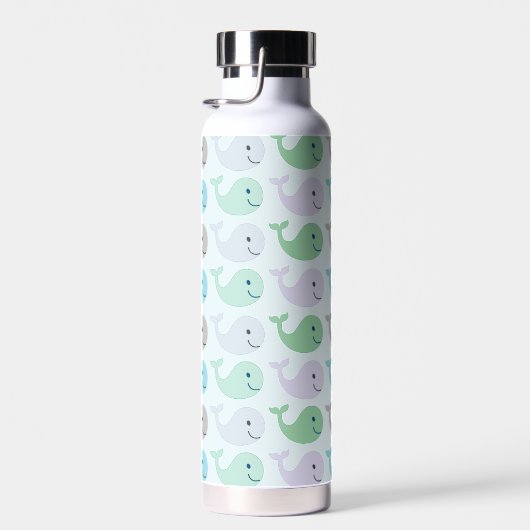 Niedlich Happy Whales Pastel Pattern Trinkflasche (Rechts)