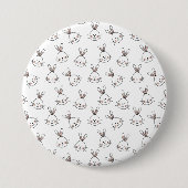 Niedlich Happy White Oaster Bunny Pattern Button (Vorderseite)