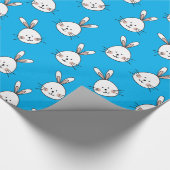 Niedlich Happy White Oaster Bunny Pattern Geschenkpapier (Ecke)