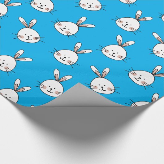 Niedlich Happy White Oaster Bunny Pattern Geschenkpapier (Ecke)