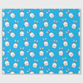 Niedlich Happy White Oaster Bunny Pattern Geschenkpapier (Flach)