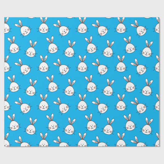 Niedlich Happy White Oaster Bunny Pattern Geschenkpapier (Flach)