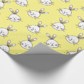 Niedlich Happy White Oaster Bunny Pattern Geschenkpapier (Ecke)