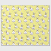Niedlich Happy White Oaster Bunny Pattern Geschenkpapier (Flach)