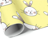 Niedlich Happy White Oaster Bunny Pattern Geschenkpapier (Rolleneckpunkt)