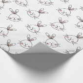 Niedlich Happy White Oaster Bunny Pattern Geschenkpapier (Ecke)