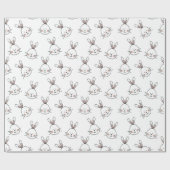 Niedlich Happy White Oaster Bunny Pattern Geschenkpapier (Flach)