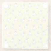 Niedlich Happy White Oaster Bunny Pattern Glasuntersetzer (Rückseite)
