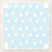 Niedlich Happy White Oaster Bunny Pattern Glasuntersetzer (Rückseite)