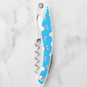 Niedlich Happy White Oaster Bunny Pattern Kellnermesser (Vorderseite)