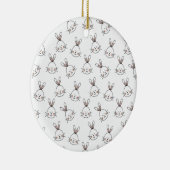 Niedlich Happy White Oaster Bunny Pattern Keramik Ornament (Rechts)