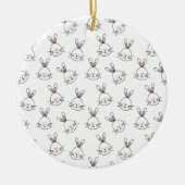 Niedlich Happy White Oaster Bunny Pattern Keramik Ornament (Vorne)