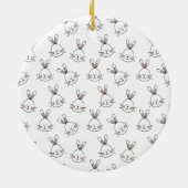 Niedlich Happy White Oaster Bunny Pattern Keramik Ornament (Hinten)