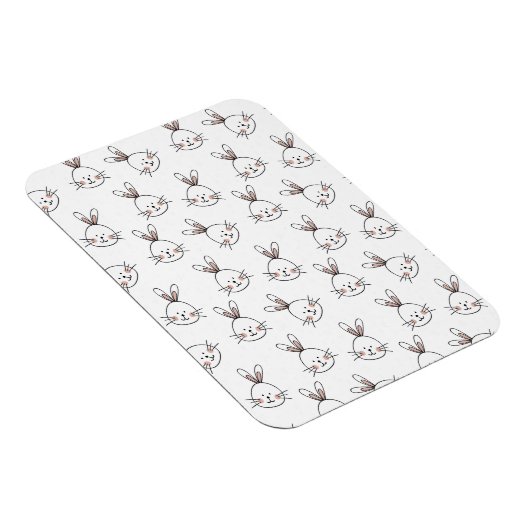 Niedlich Happy White Oaster Bunny Pattern Magnet (Rechte Seite)