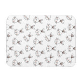 Niedlich Happy White Oaster Bunny Pattern Magnet (Horizontal)
