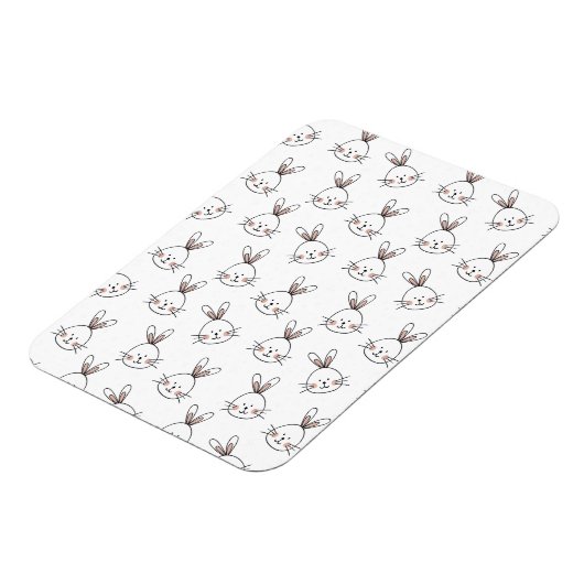 Niedlich Happy White Oaster Bunny Pattern Magnet (Linke Seite)