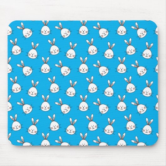 Niedlich Happy White Oaster Bunny Pattern Mousepad (Vorne)