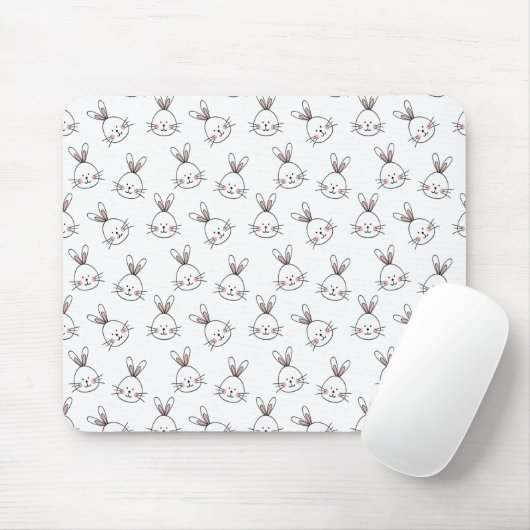 Niedlich Happy White Oaster Bunny Pattern Mousepad (Mit Mouse)