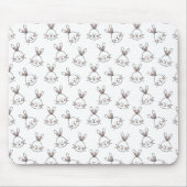 Niedlich Happy White Oaster Bunny Pattern Mousepad (Vorne)