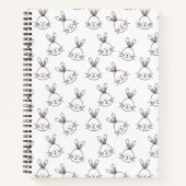 Niedlich Happy White Oaster Bunny Pattern Notizblock (Vorderseite)