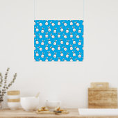 Niedlich Happy White Oaster Bunny Pattern Poster (Küche)