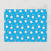 Niedlich Happy White Oaster Bunny Pattern Postkarte (Vorderseite)