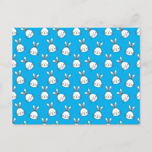 Niedlich Happy White Oaster Bunny Pattern Postkarte (Vorderseite)