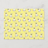 Niedlich Happy White Oaster Bunny Pattern Postkarte (Vorderseite)