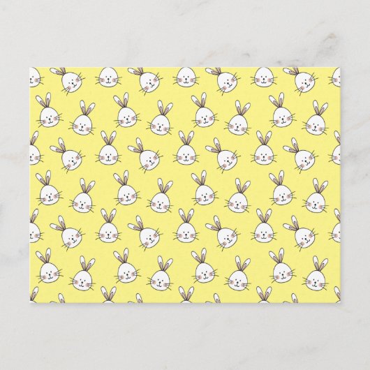 Niedlich Happy White Oaster Bunny Pattern Postkarte (Vorderseite)