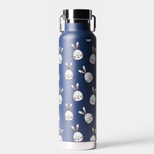Niedlich Happy White Oaster Bunny Pattern Trinkflasche (Vorne)