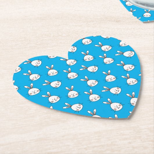 Niedlich Happy White Oaster Bunny Pattern Untersetzer (angewinkelt)