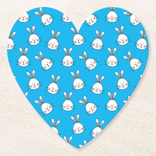 Niedlich Happy White Oaster Bunny Pattern Untersetzer (Vorderseite)