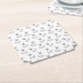 Niedlich Happy White Oaster Bunny Pattern Untersetzer (angewinkelt)