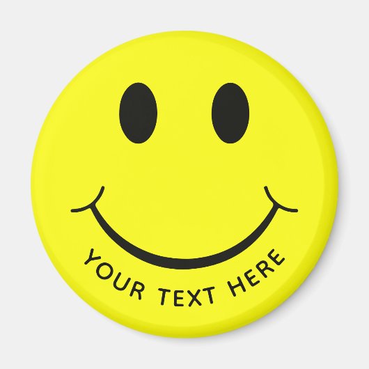 Niedlich Happy Yellow Face Add Tex Magnet (Vorne)