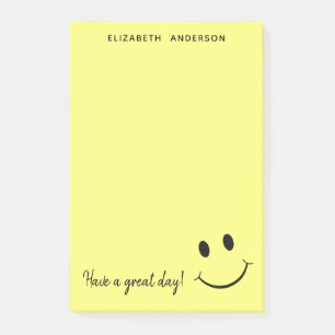 Niedlich Happy Yellow Face Personalisiert Post-it Klebezettel
