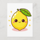 Niedlich Happy Yellow Lemon Postkarte (Vorderseite)