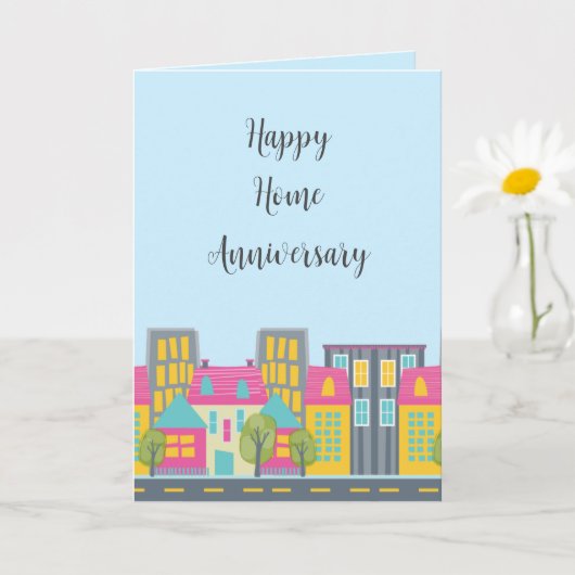 Niedlich Happy Zuhause Anniversary Realtor Card Karte (Kleine Pflanze)