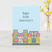 Niedlich Happy Zuhause Anniversary Realtor Karte (Gelbe Blume)