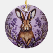Niedlich Hare with Lavender William Morris Inspiri Keramik Ornament (Hinten)