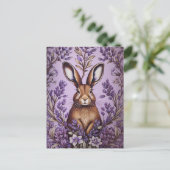 Niedlich Hare with Lavender William Morris Inspiri Postkarte (Stehend Vorderseite)
