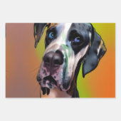Niedlich Harlequin Great Dane Geschenkpapier Set (Vorderseite 3)