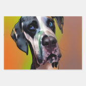 Niedlich Harlequin Great Dane Geschenkpapier Set (Vorderseite 2)